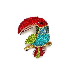 Multi Colored Toucan Bird Brooch